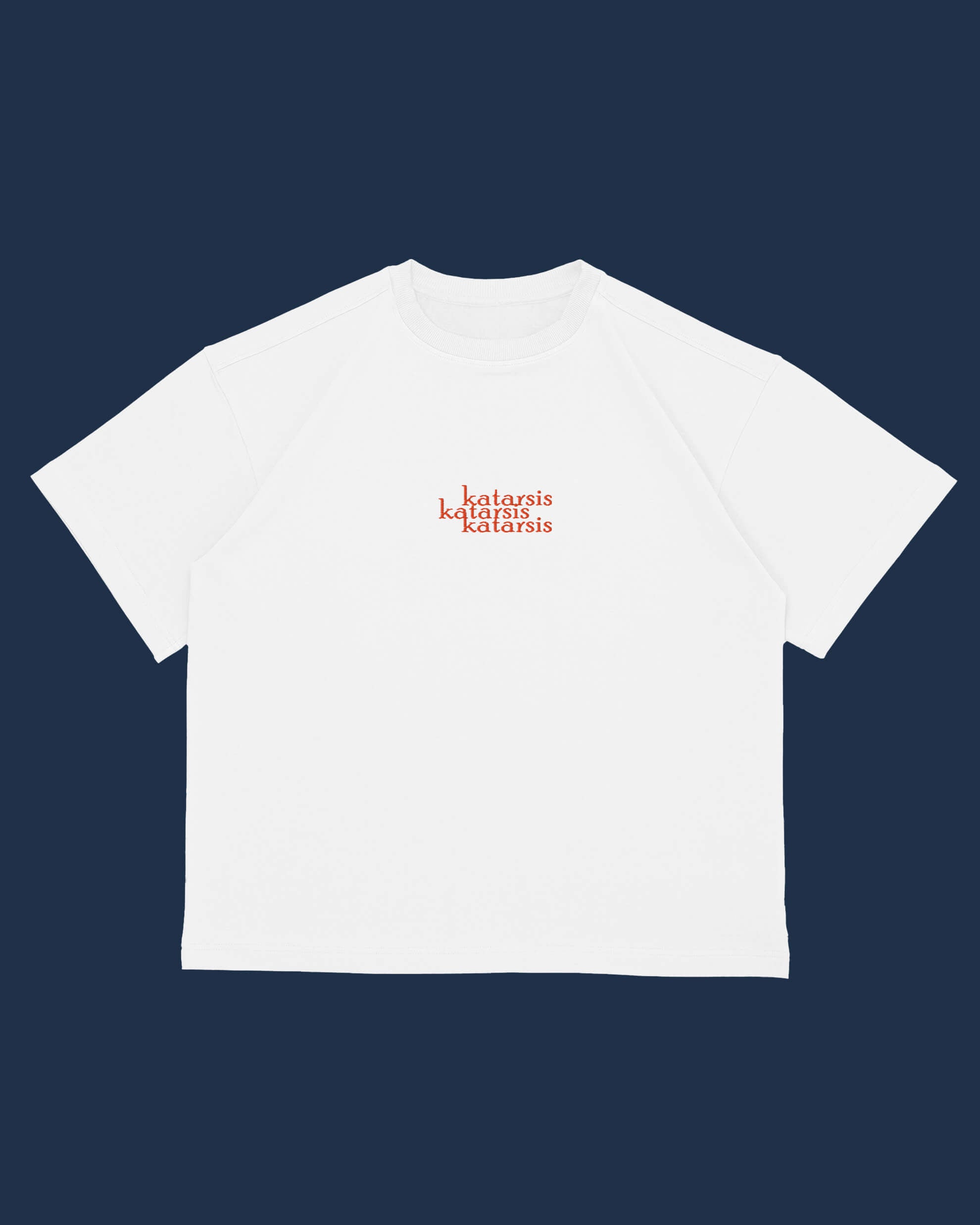 T-shirt with red embroidery