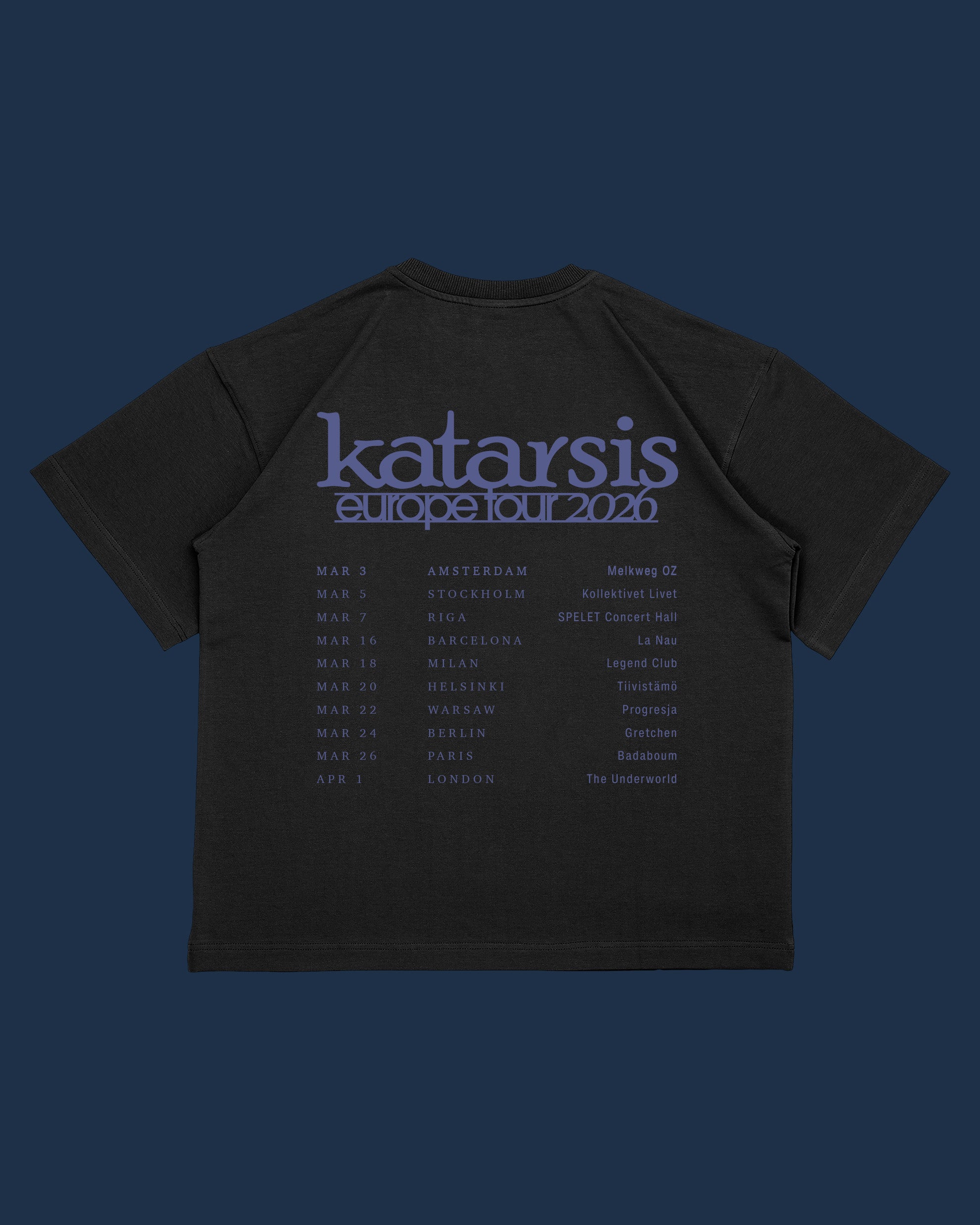"Katarsis | Europe tour 2026" juodi marškinėliai 