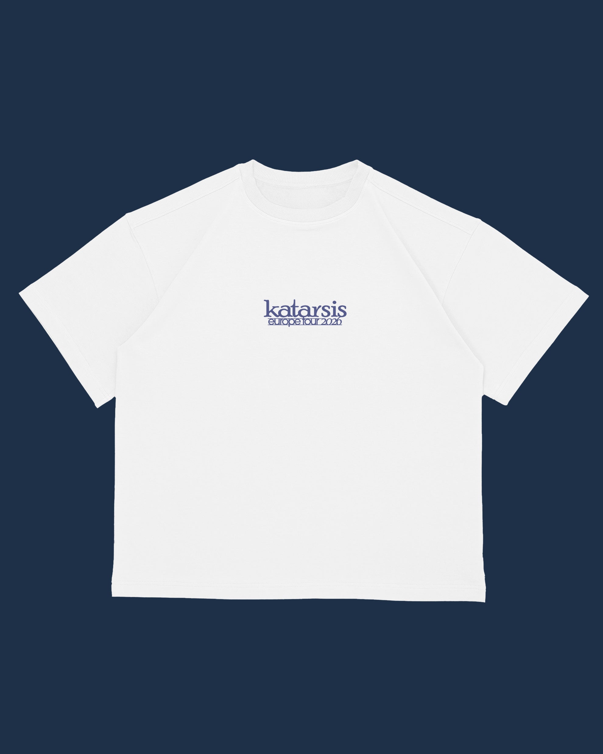 "Katarsis | Europe tour 2026" balti marškinėliai 